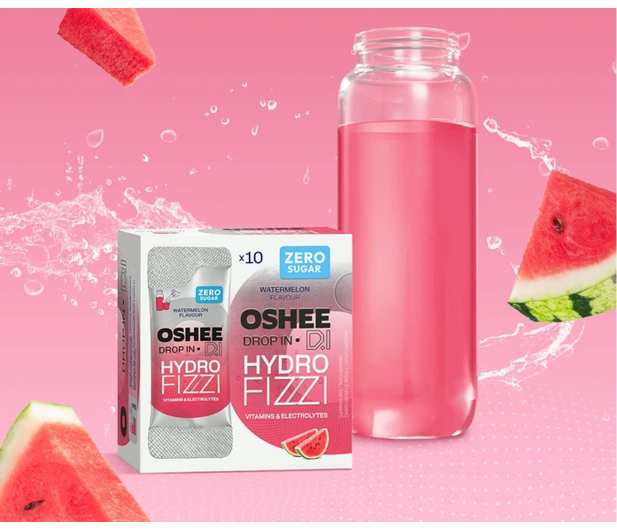 OSHEE Proszek musujący DROP IN Hydrofizzi arbuz 10 saszetek - 1546754 - zdjęcie 4